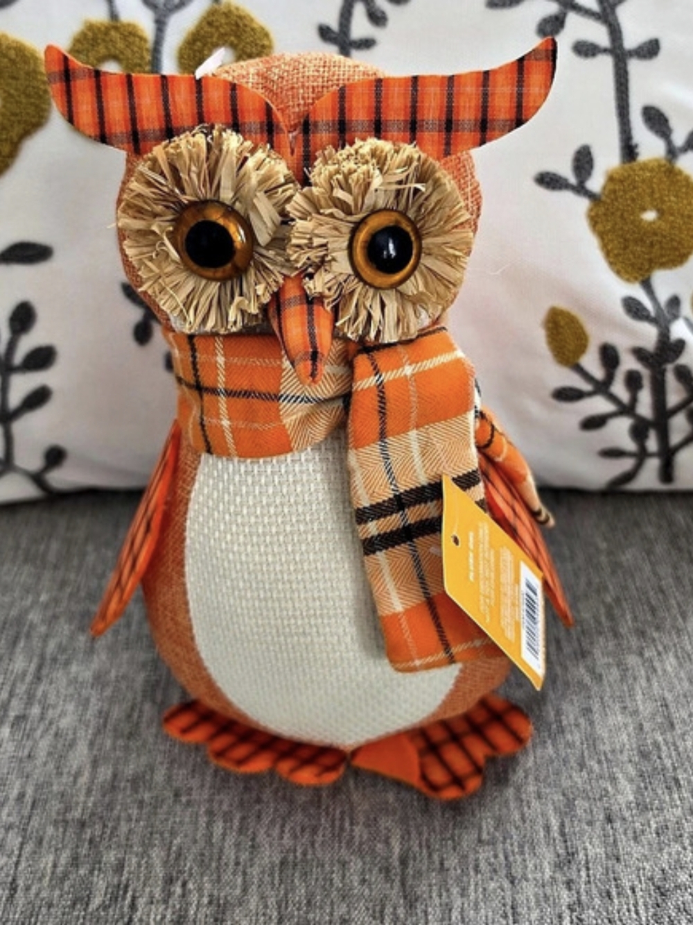 Walgreens Plush Owl Fall Plaid Owl Decor NWT